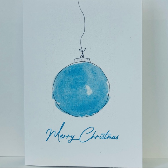 Set of 12 Watercolor Christmas Ornaments Holiday Cards - Picture 4 of 9